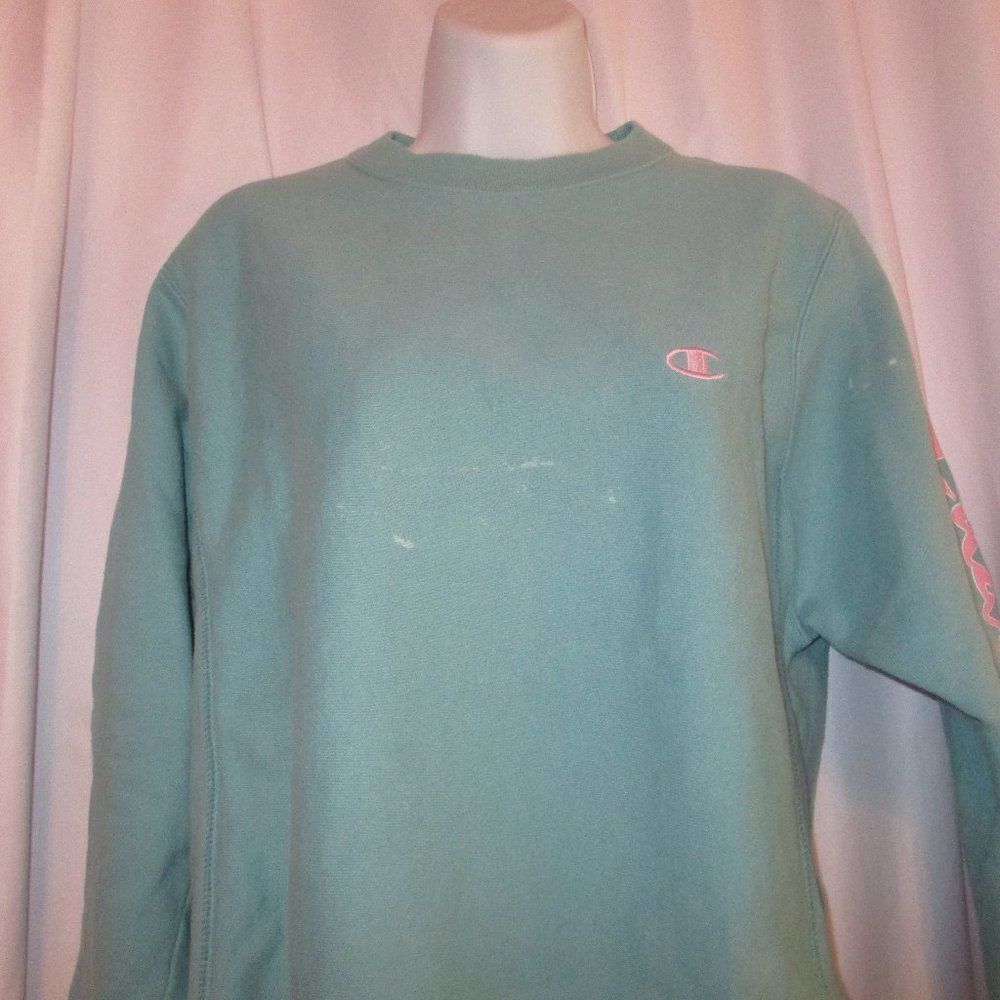 VTG Champion Reverse Weave Sweatshirt Small Crewneck Pullover Blue